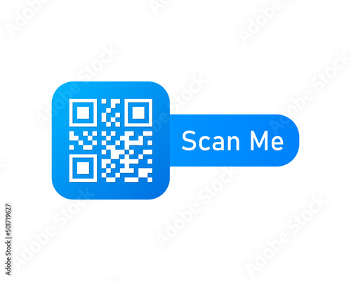 QR code for smartphone. Inscription scan me with smartphone icon. Qr code for payment. Vector illustration EPS 10