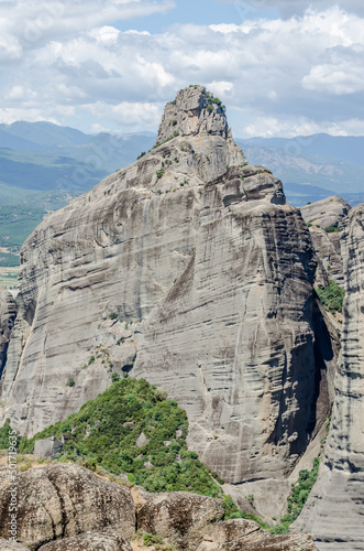 Mount Meteora near the Greek city of Kalambaka, in western Thessaly. View of the specific rocks of Mount Meteor in Greece.