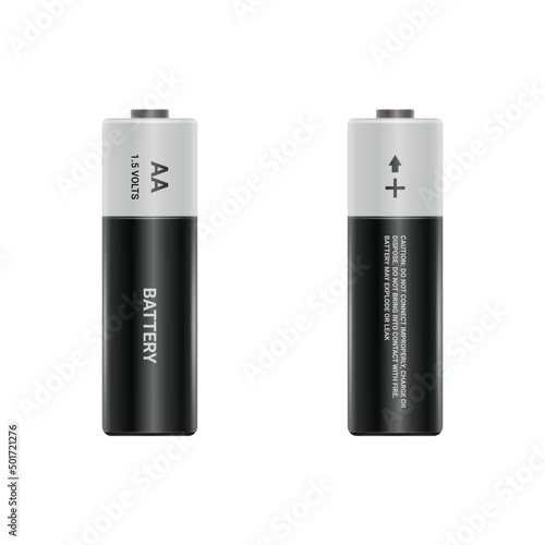 aa batteries isolated on white