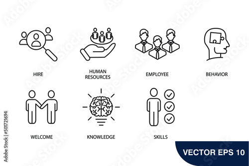 Business onboarding concept icons set . Business onboarding concept pack symbol vector elements for infographic web