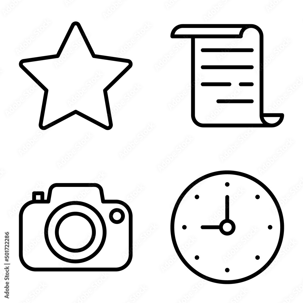 Must Have Flat Icon Set Isolated On White Background Must Have Flat Icon Set Isolated On White Background