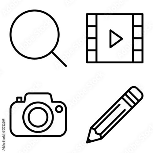 Must Have Flat Icon Set Isolated On White Background