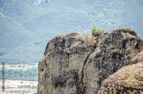 Mount Meteora near the Greek city of Kalambaka, in western Thessaly. View of the specific rocks of Mount Meteor in Greece. photo