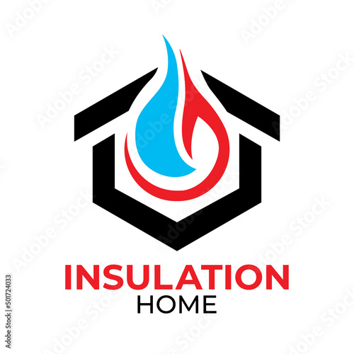 Vector logo of insulation, protection for houses