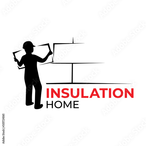 Vector logo of insulation, protection for houses