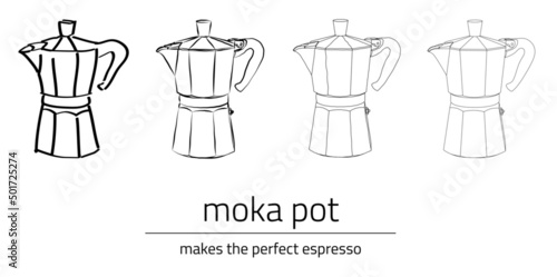moka pot, kaffeekanne, Espresso maker, vektorgrafik, Illustration