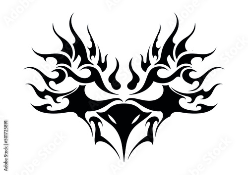 african angry secretary bird abstract ethnic celtic tattoo symbol sticker