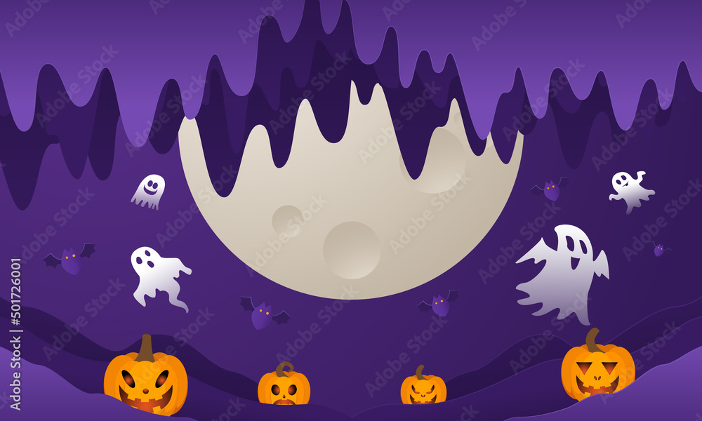 Fototapeta premium Halloween background For a party and sale on Halloween night.Happy Halloween banner.