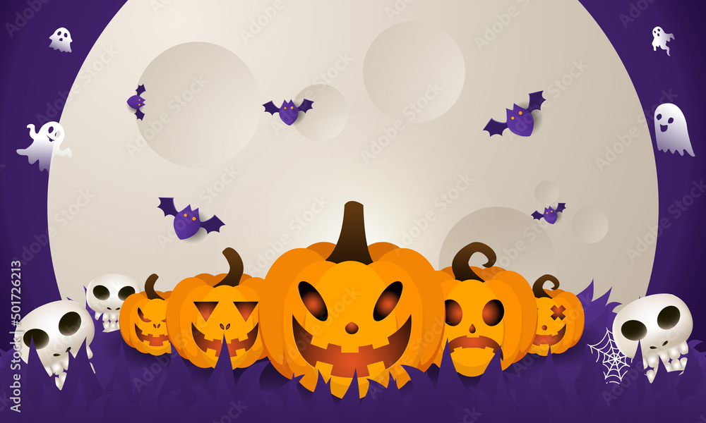 Halloween background For a party and sale on Halloween night.Happy Halloween banner.