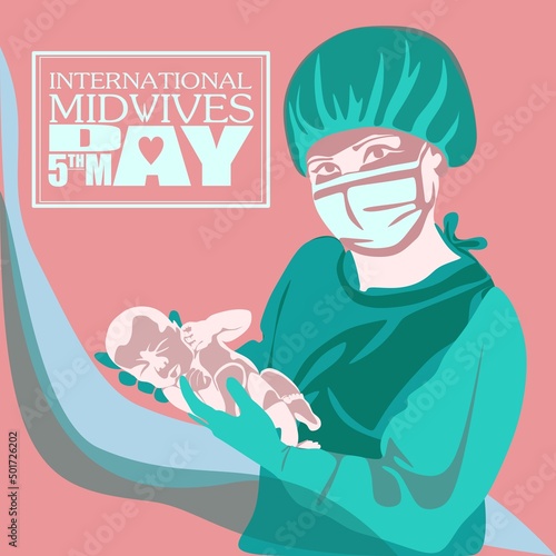 Midwives International Day, 5th May professional holiday vector poster.