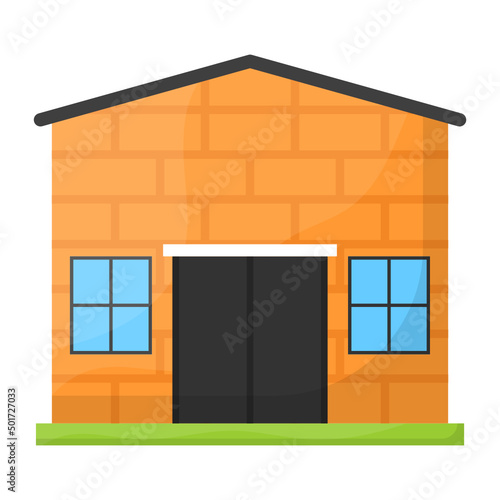 Battery cage Yard Concept,  Indoor broilers vector color icon design, Poultry farming symbol, Meat or Eggs Production Sign, Protein and farmyard equipment stock illustration