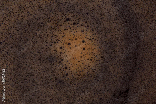close up of foam on coffee drink