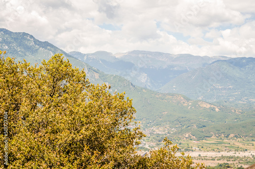 Mount Meteora near the Greek city of Kalambaka, in western Thessaly. View of Mount Meteor near the city of Kalambaka, in western Thessaly, Greece.  photo