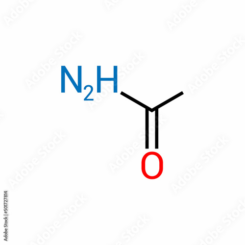 chemical structure of Acetamide (C2H5NO) photo