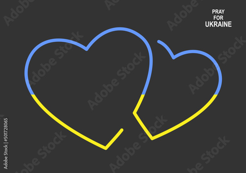 no war in Ukraine. blue heart. yellow background. vector illustration. 