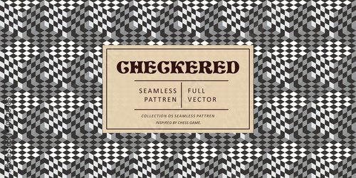 Retro Checkered Pattern Seamless vector