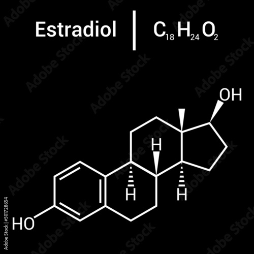 chemical structure of Estradiol (C18H24O2)