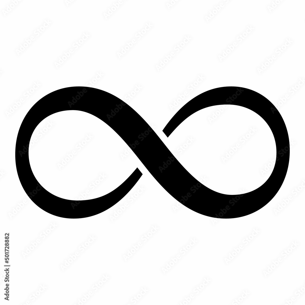 Black infinity symbol (∞) in mathematics Black infinity symbol (∞) in mathematics