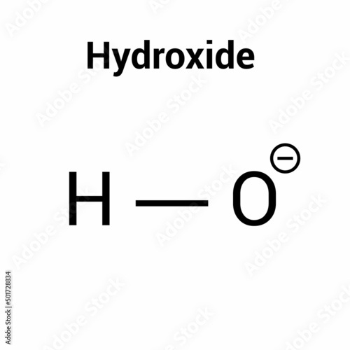 chemical structure of hydroxide anion (HO)