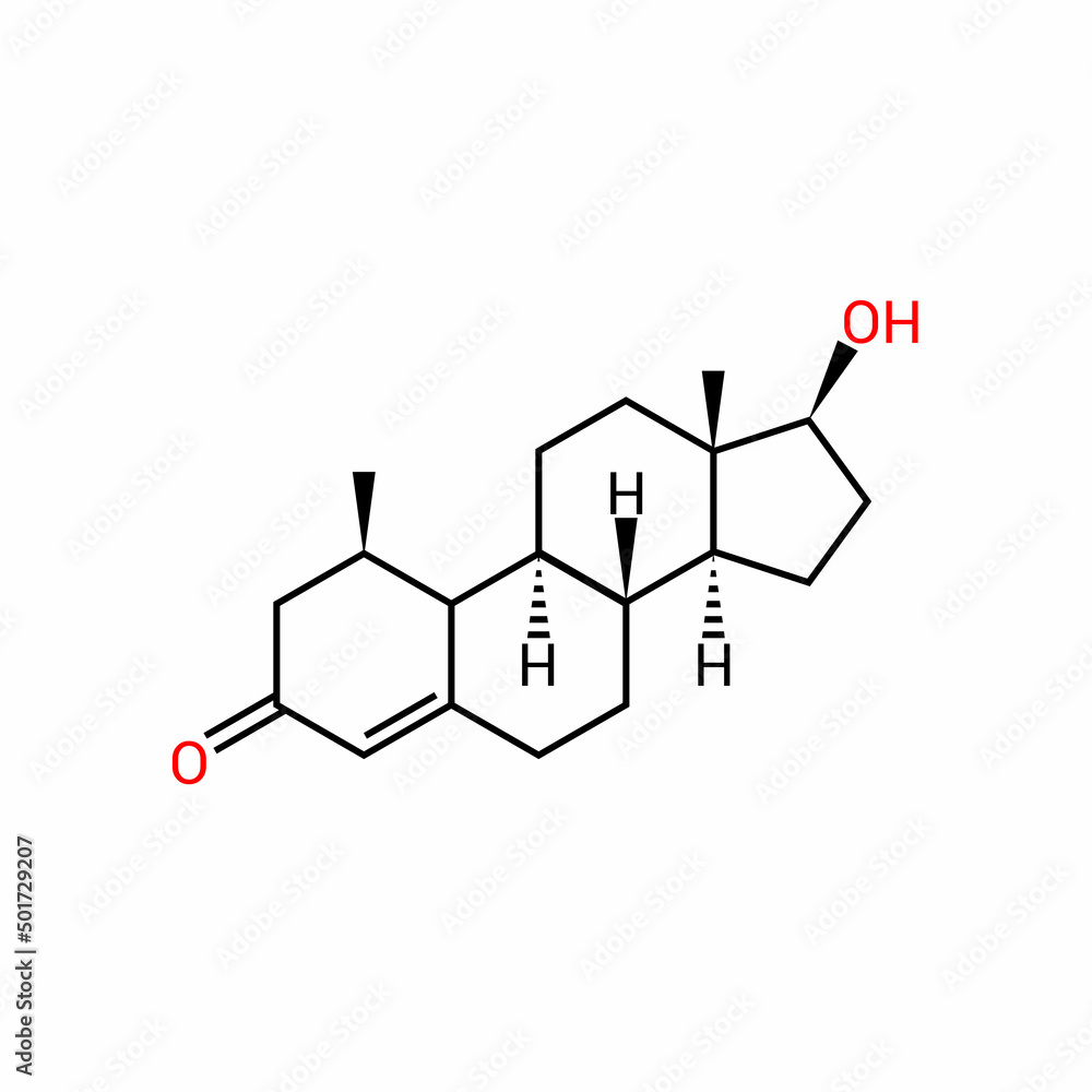 chemical structure of testosterone (C19H28O2) chemical structure of testosterone (C19H28O2)