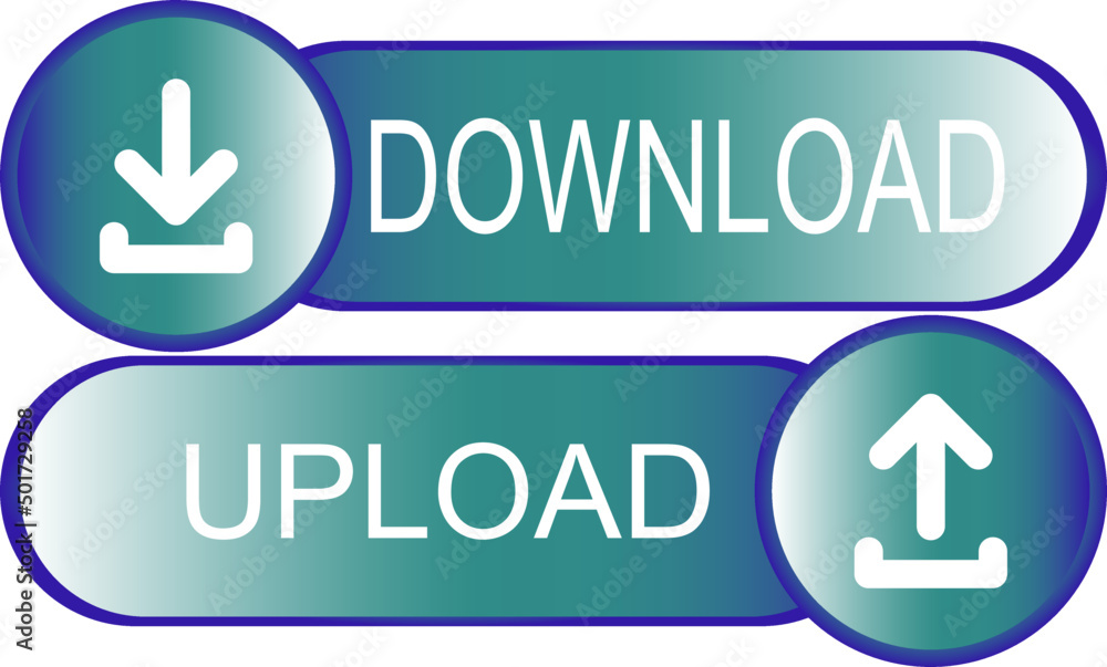 Round upload and download icon, vector button for websites and internet applications, music, video and data Round upload and download icon, vector button for websites and internet applications, music, video and data