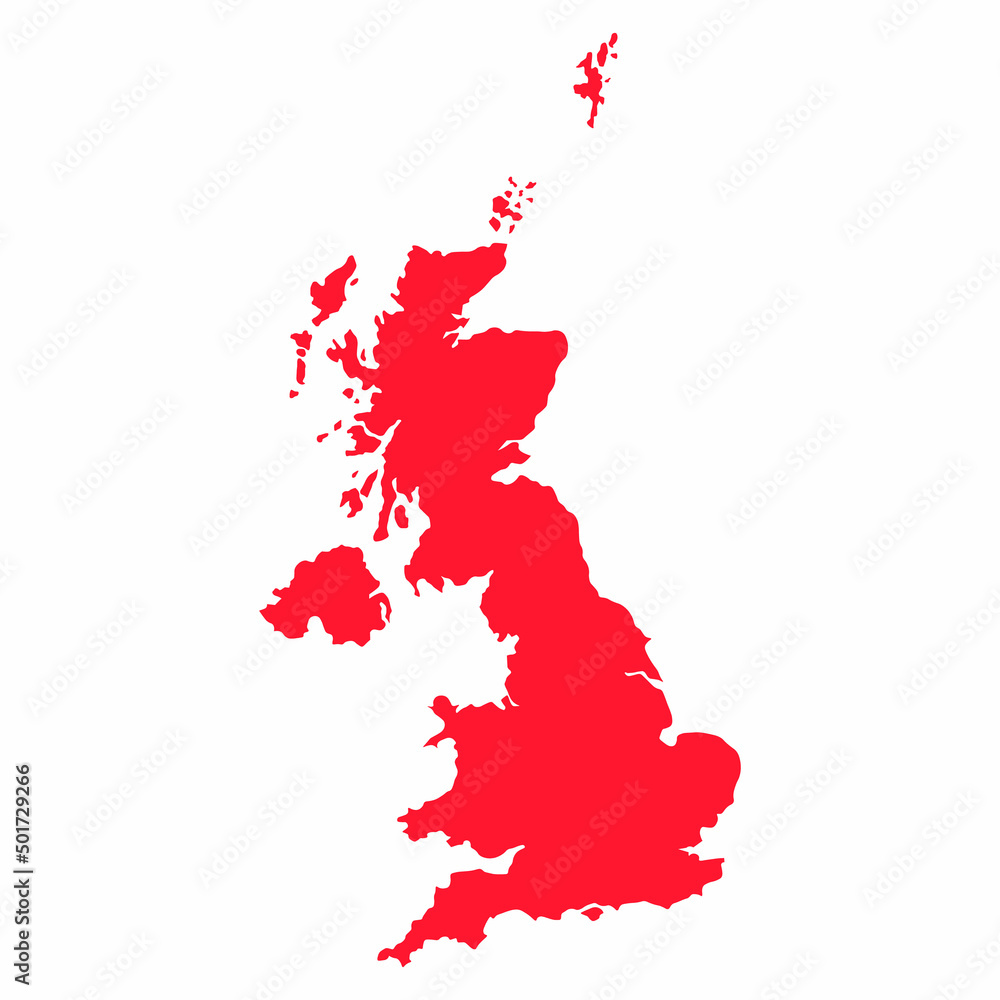 Obraz premium red map of United kingdom vector illustration isolated on white background