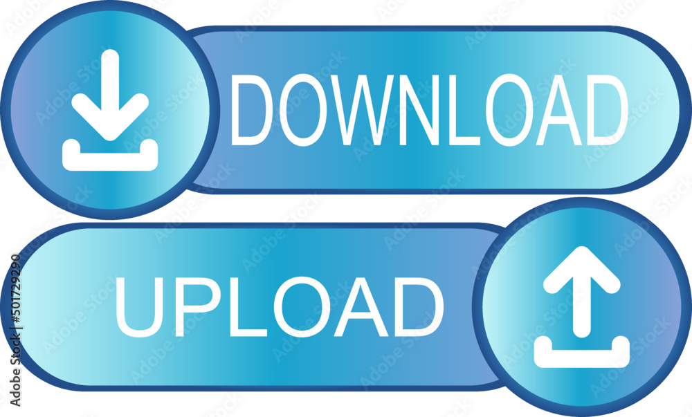 Round upload and download icon, vector button for websites and internet applications, music, video and data Round upload and download icon, vector button for websites and internet applications, music, video and data