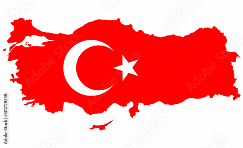 map and flag of turkey vector image on white background