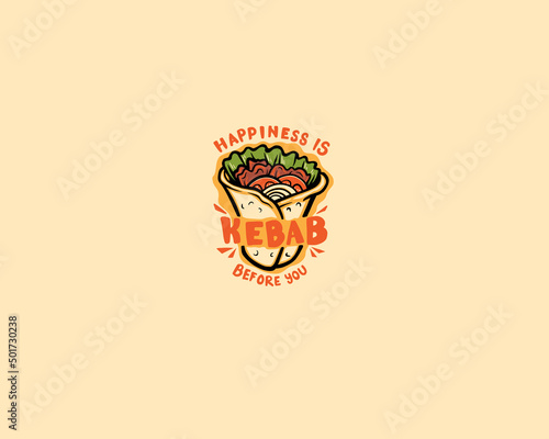Happiness is kebab before you typography