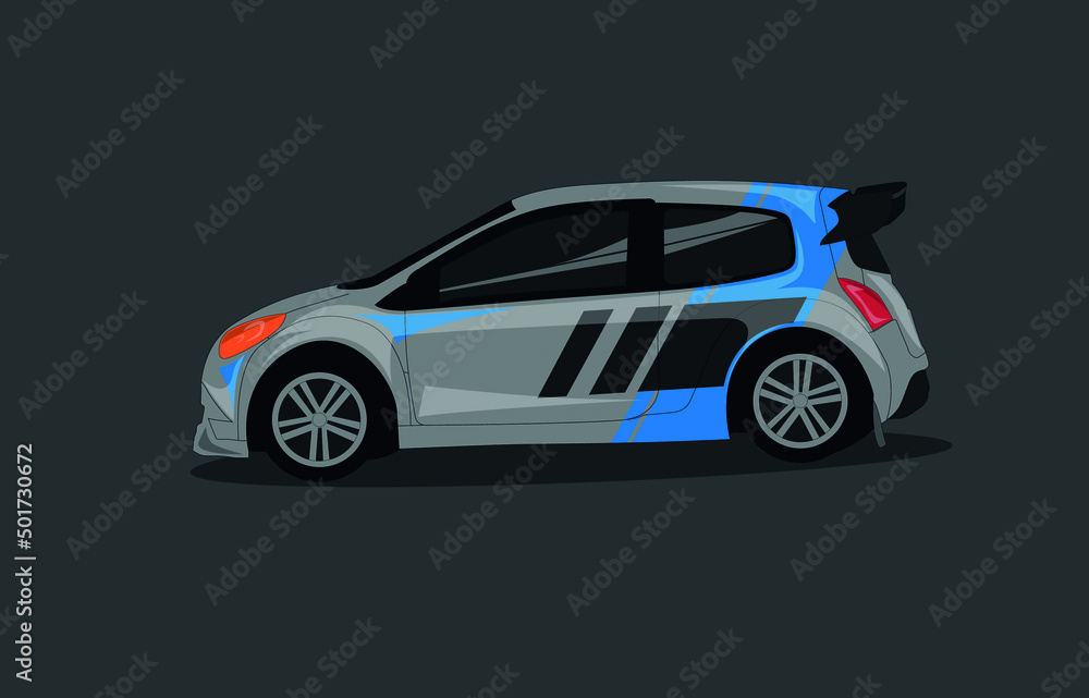 racing car livery, vector art for sticker or automotive poster