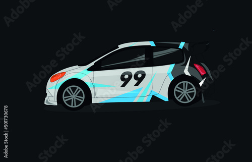 racing car livery, vector art for sticker or automotive poster