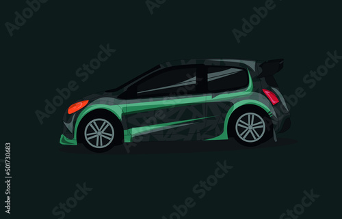 racing car livery, vector art for sticker or automotive poster