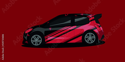 racing car livery  vector art for sticker or automotive poster