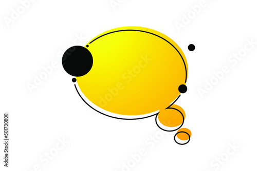 Empty sign speech bubble in memphis style. Modern yellow sign vector illustration isolated on white background. EPS 10
