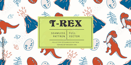 Tyrannosaurus rex seamless pattern