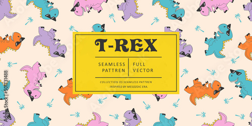 Tyrannosaurus rex seamless pattern