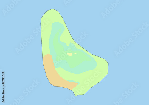 High detailed vector Barbados physical map, topographic map of Barbados on white with rivers, lakes and neighbouring countries. Vector map suitable for large prints and editing.