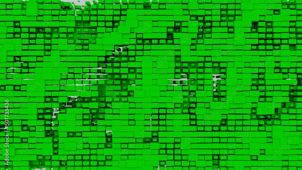 Green abstraction with lots of cubic elements of different sizes. Green textured background with rectangles. 3D image. 3D rendering. 3D illustration.
Green abstraction with lots of cubic elements of different sizes. Green textured background with rectangles. 3D image. 3D rendering. 3D illustration.