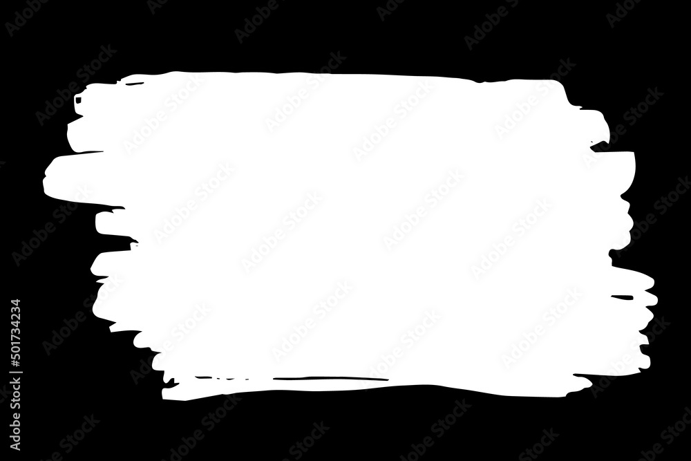 Rectangular banner hand painted with white paint Rectangular banner hand painted with white paint