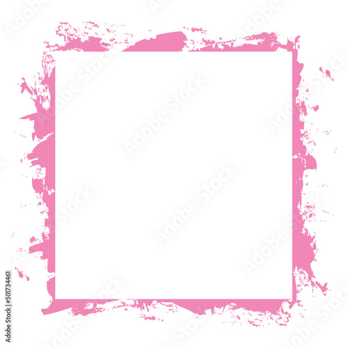 vector brush painted pink colored banner frame illustration on white background © agrus