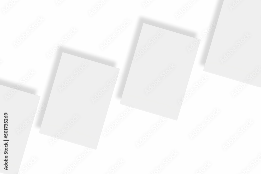 Blank paper illustration for mockup. Flyer or poster. 3D Rendering. Blank paper illustration for mockup. Flyer or poster. 3D Rendering.