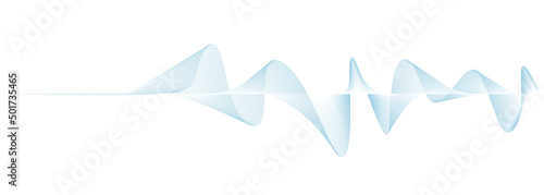 abstract vector blue wave melody lines on white background