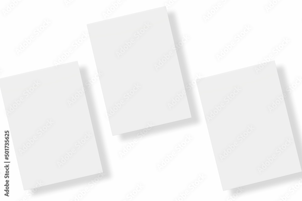 Blank paper illustration for mockup. Flyer or poster. 3D Rendering. Blank paper illustration for mockup. Flyer or poster. 3D Rendering.
