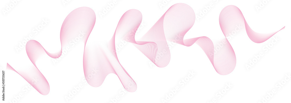 abstract vector pink wave melody lines on white background abstract vector pink wave melody lines on white background