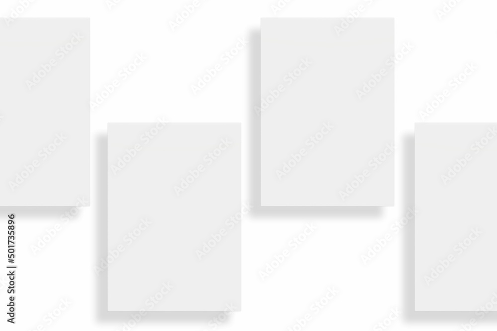 Blank paper illustration for mockup. Flyer or poster. 3D Rendering. Blank paper illustration for mockup. Flyer or poster. 3D Rendering.