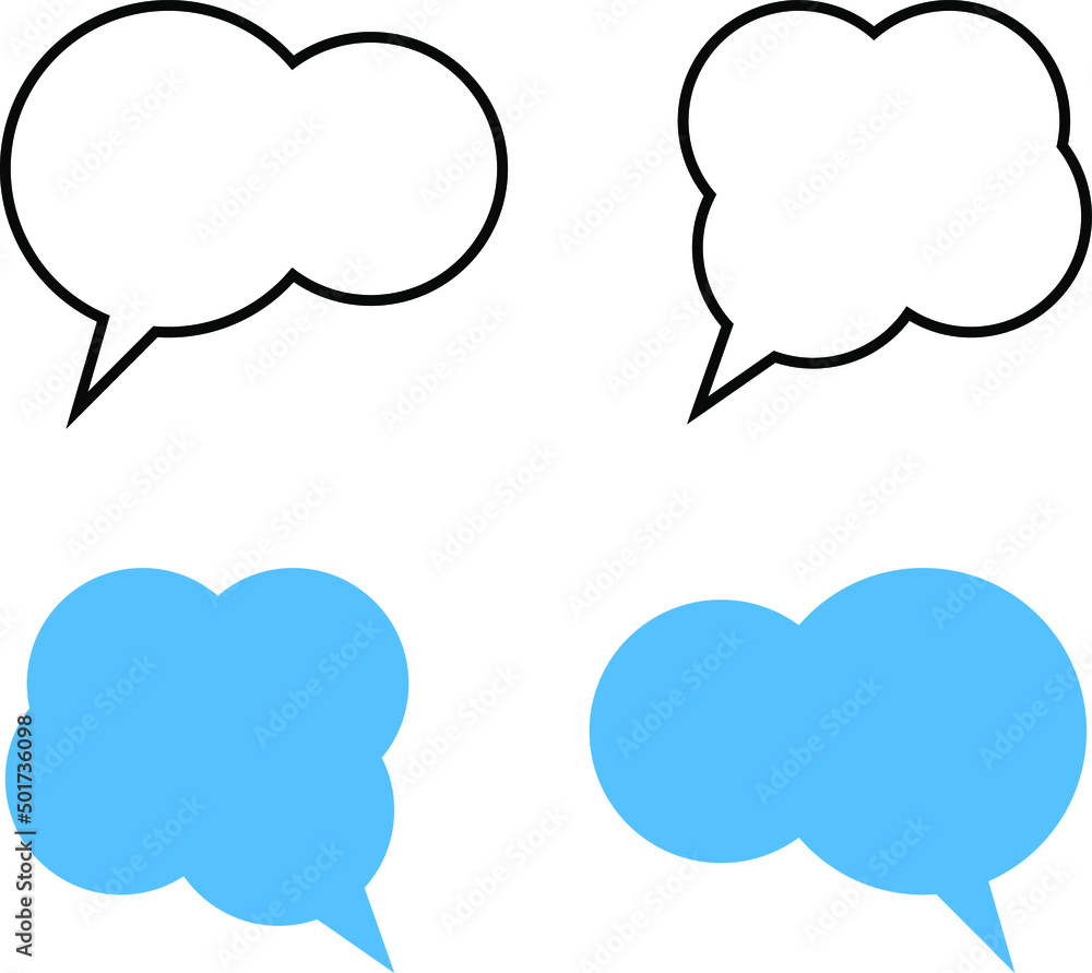 Set of speak bubble. Chatting box, message box. Web Vector Illustrations Set of speak bubble. Chatting box, message box. Web Vector Illustrations