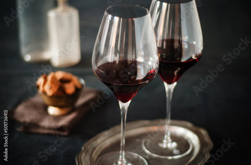 Glasses of red wine 