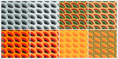 Geometric seamless patterns. Abstract geometric texture. Seamless vector backgrounds.