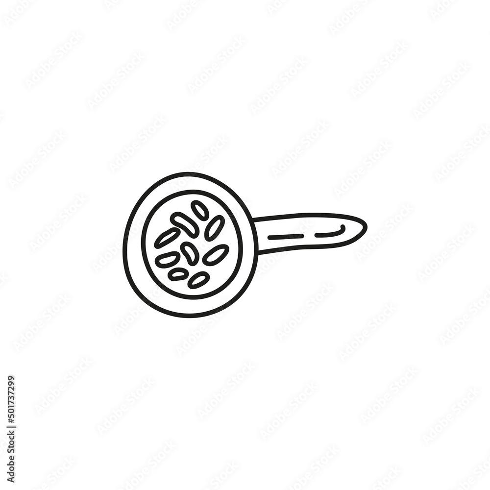 Doodle outline magnifying glass with virus. Doodle outline magnifying glass with virus.