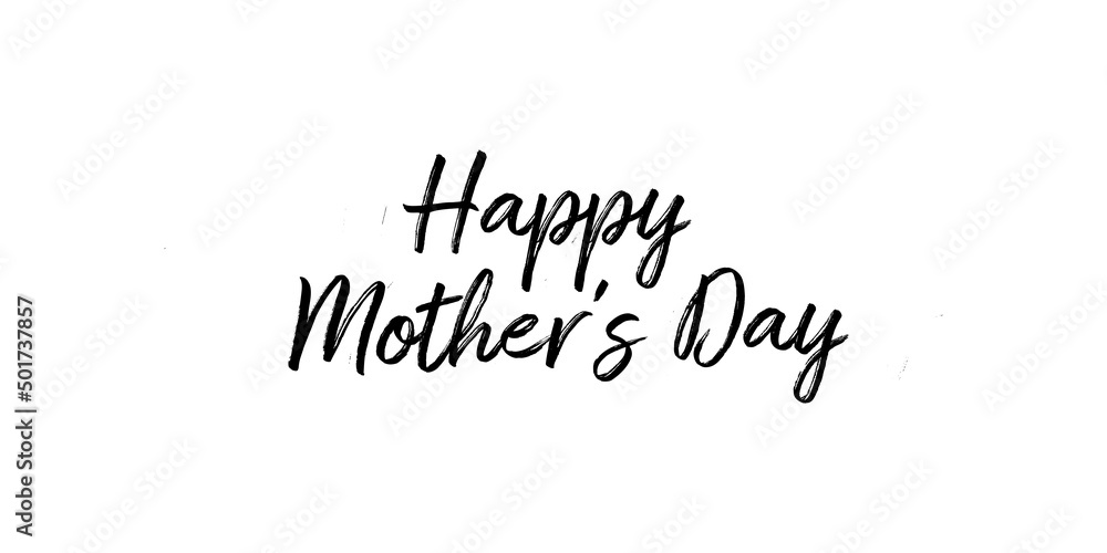 Happy Mother's day postcard. Holiday lettering. Ink illustration. Modern brush calligraphy. Isolated on white background.